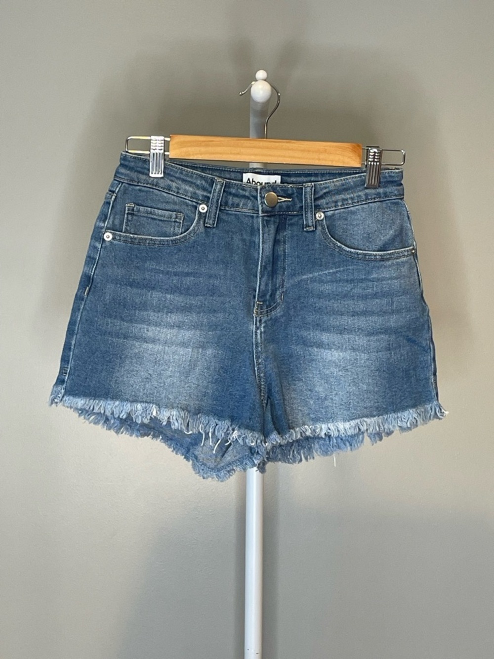 Abound Blue Frayed Hem Denim Shorts